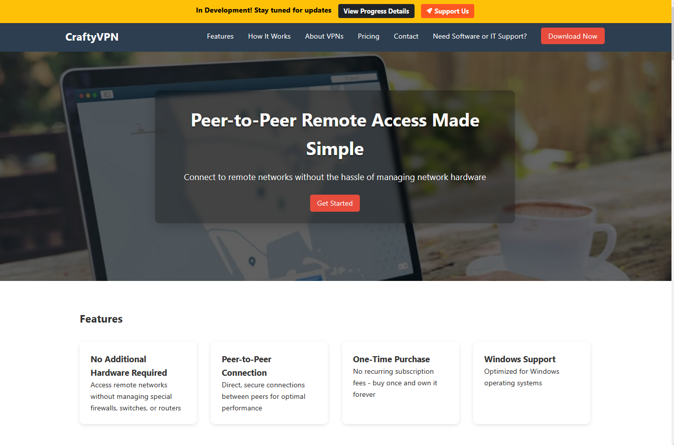 Crafty VPN website
