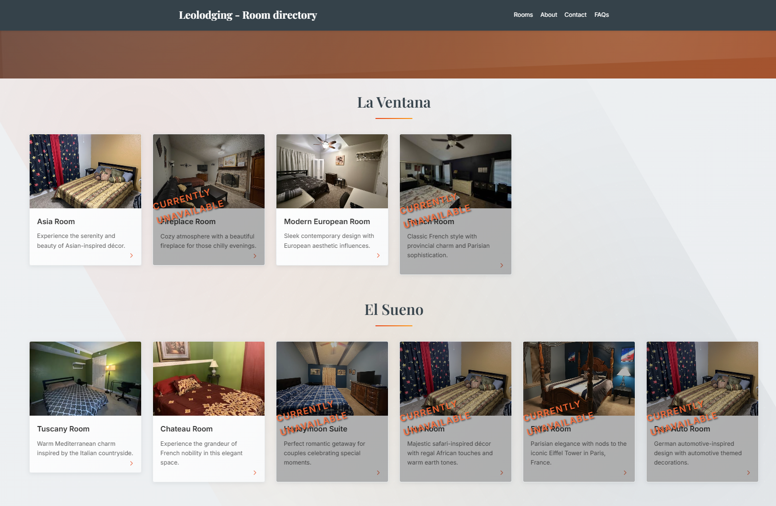 LeoLodging website